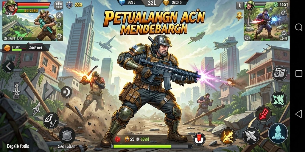 Tampilan seru dalam gameplay aksi 33L.