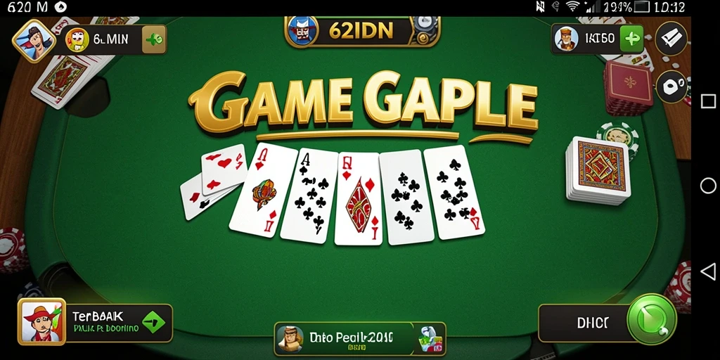 Tampilan gameplay menarik dari 62IDN saat bermain Gaple.