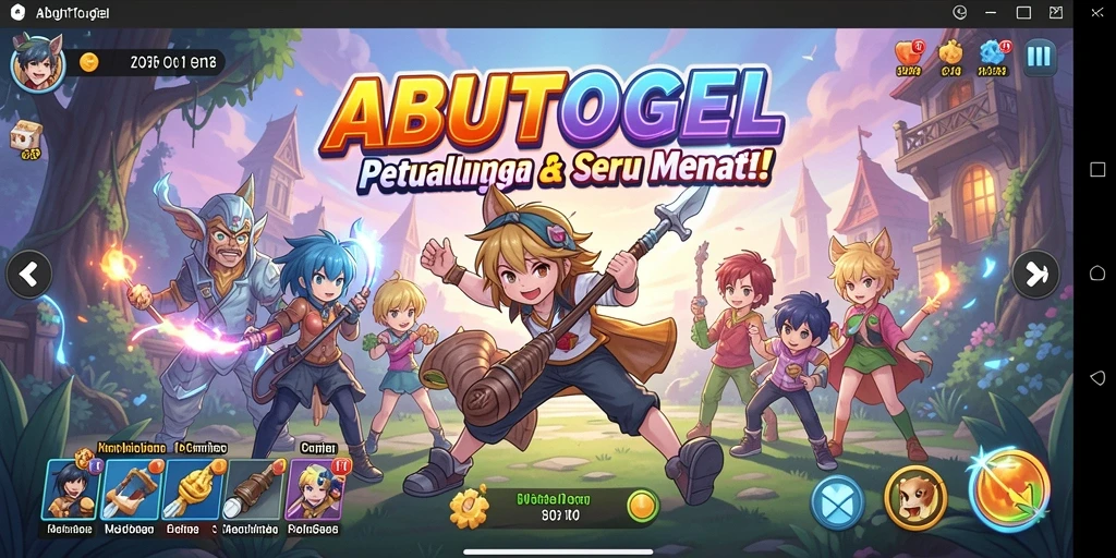Tampilan gameplay ABUTOGEL dengan karakter Anime yang beraksi.