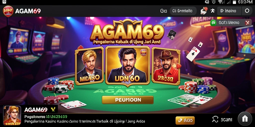 Screenshot gameplay AGAM69 menampilkan keseruan permainan kasino.
