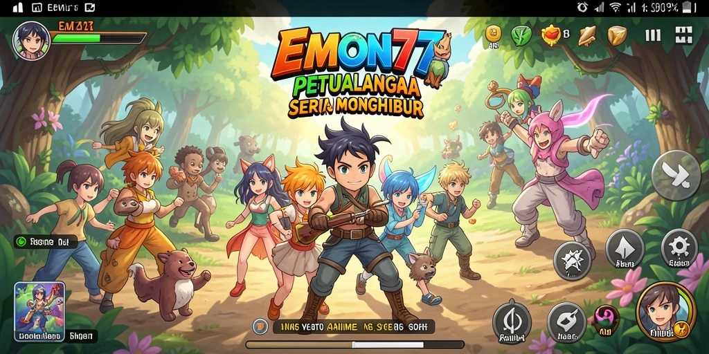 Screenshot gameplay EMON77 dengan karakter anime yang menarik.