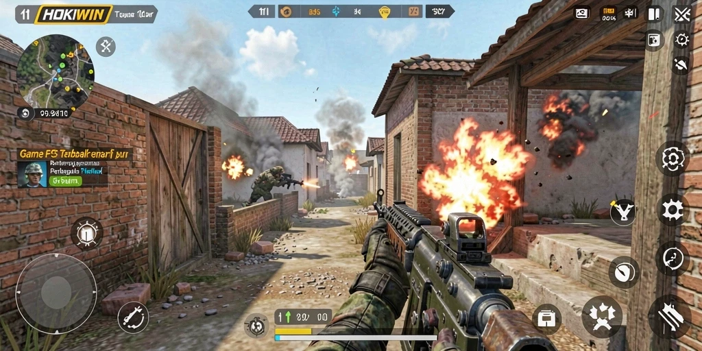 Tampilan mendebarkan dari gameplay HOKIWIN yang intens.
