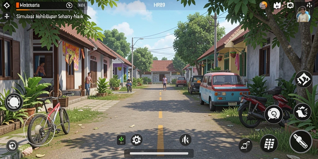Tampilan gameplay HR89 menampilkan simulasi kehidupan yang menarik.