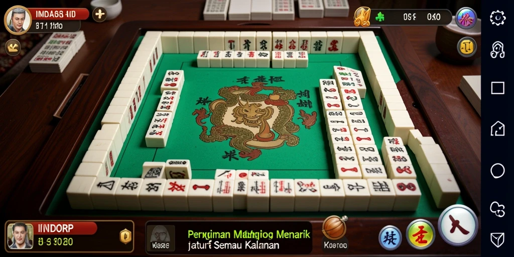 Tampilan gameplay mendebarkan dari permainan Mahjong INDORP.