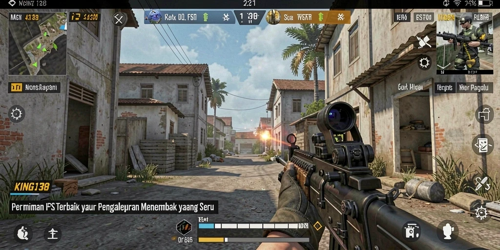 Tampilan gameplay menakjubkan dari KING138 dengan aksi FPS yang intens.