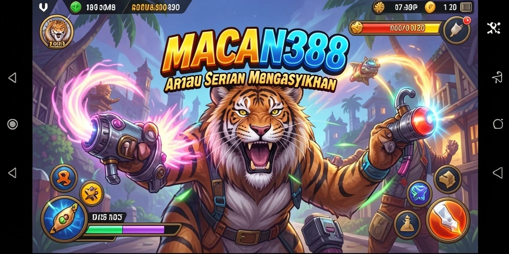 Screenshot gameplay seru dari MACAN388 dengan berbagai karakter dan level.