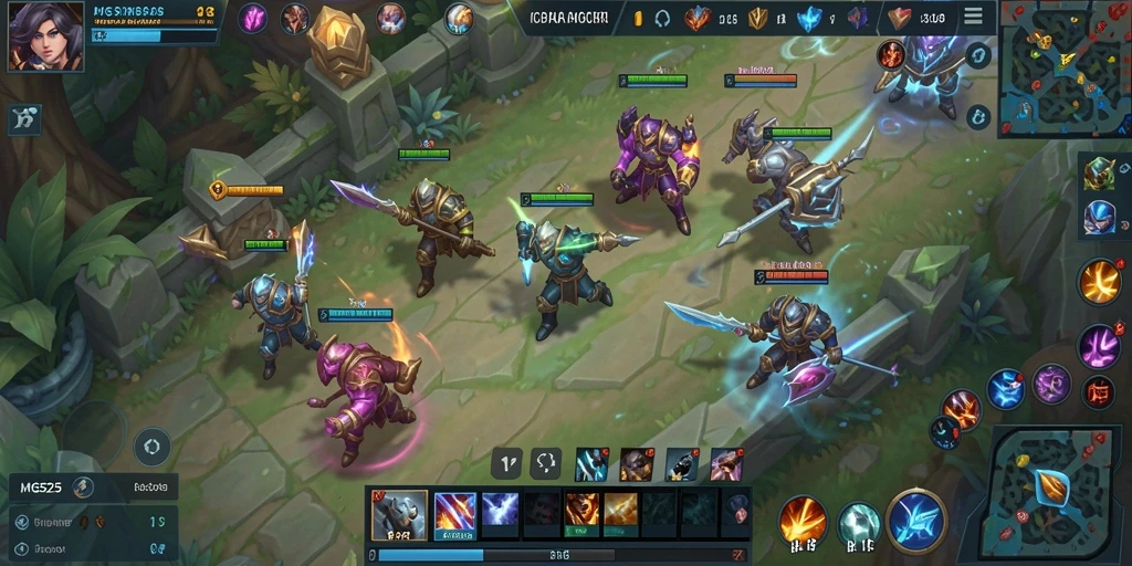 Screenshot gameplay MOBA MG525 yang mendebarkan.