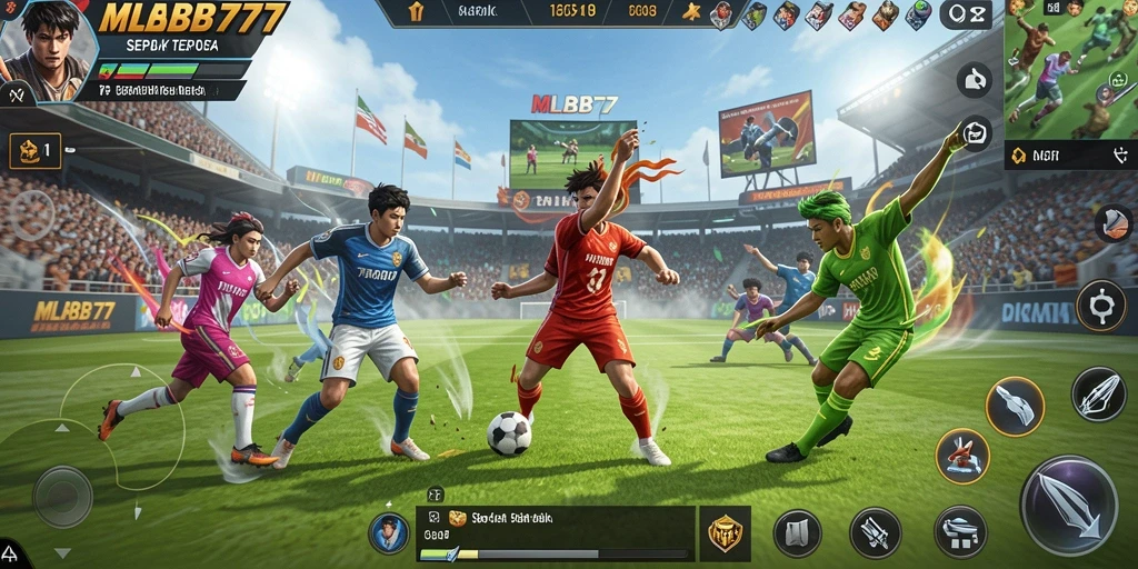 Tampilan gameplay menarik dari game sepak bola MLBB777.