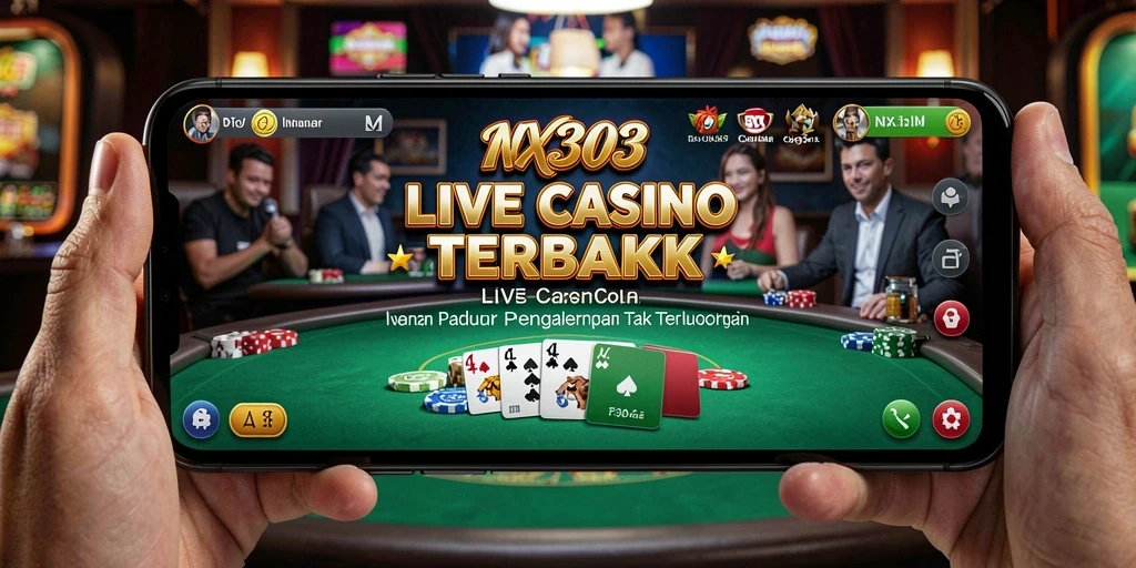 Tampilan gameplay Live Casino yang mendebarkan dan interaktif di NX303.