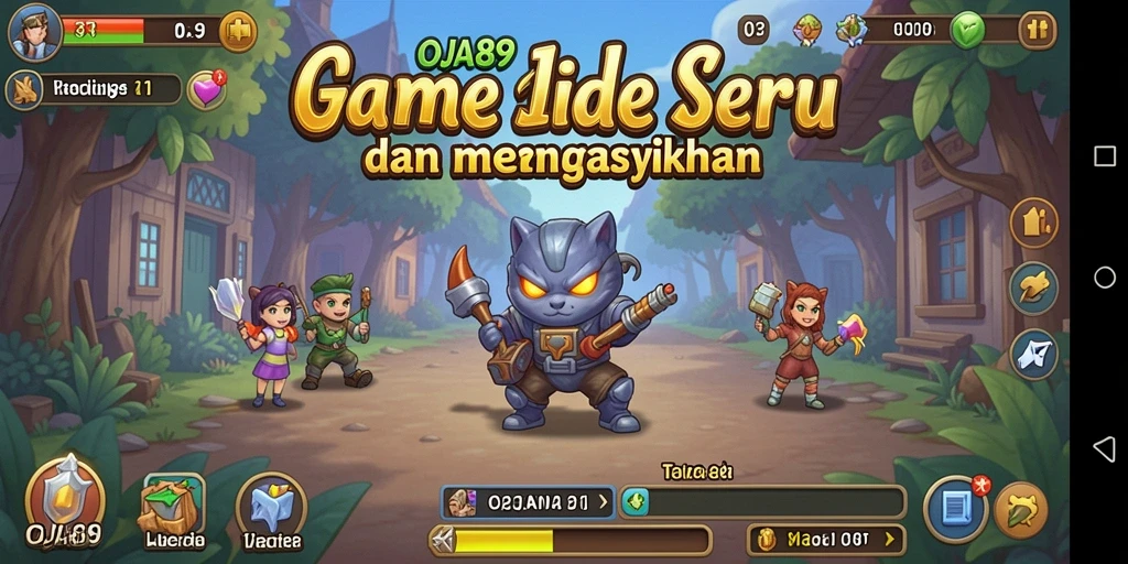 Screenshot OJA89 menampilkan karakter unik dan gameplay yang santai.