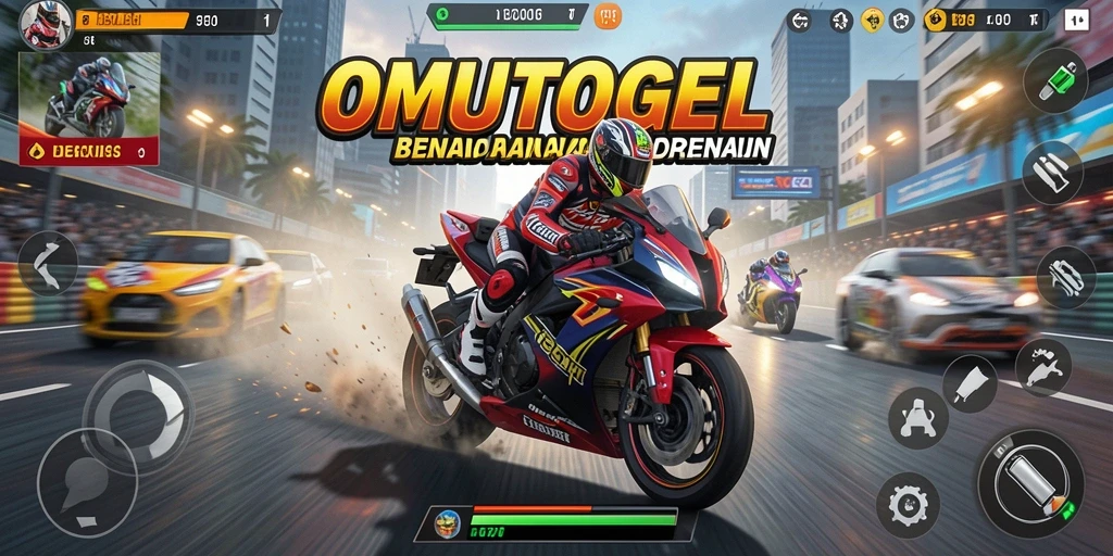Gameplay seru balap motor dalam OMUTOGEL.