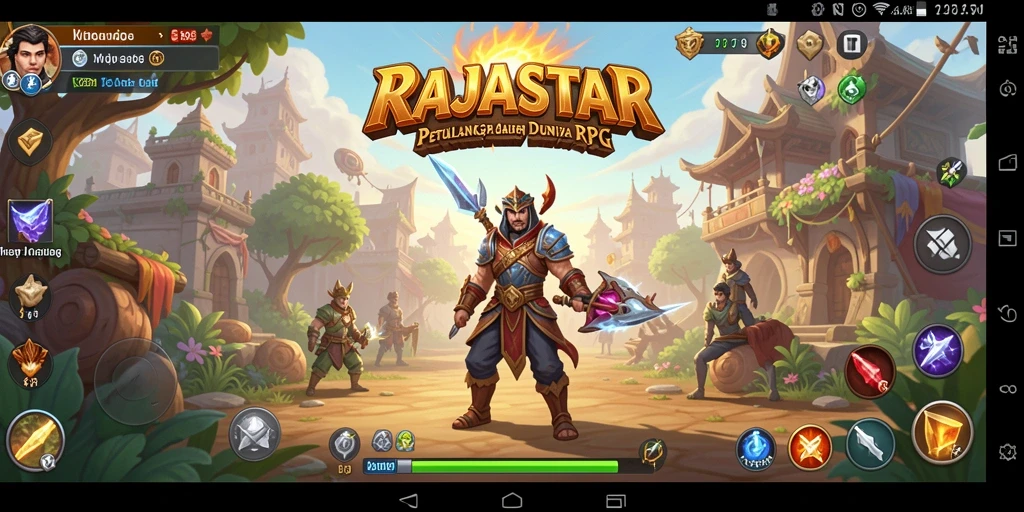 Tampilan gameplay RAJASTAR yang menakjubkan dalam petualangan RPG.