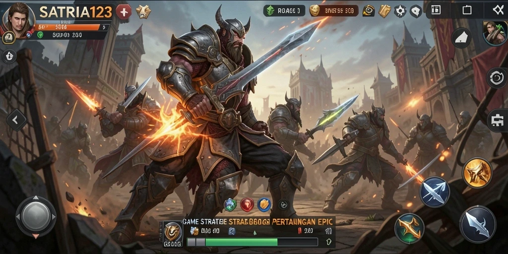 Screenshot gameplay SATRIA123 menampilkan aksi strategi yang mendebarkan.